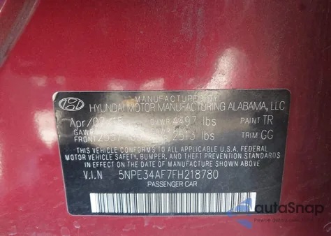 2015 Hyundai Sonata Sport from USA, damaged, VIN 5NPE34AF7FH218780